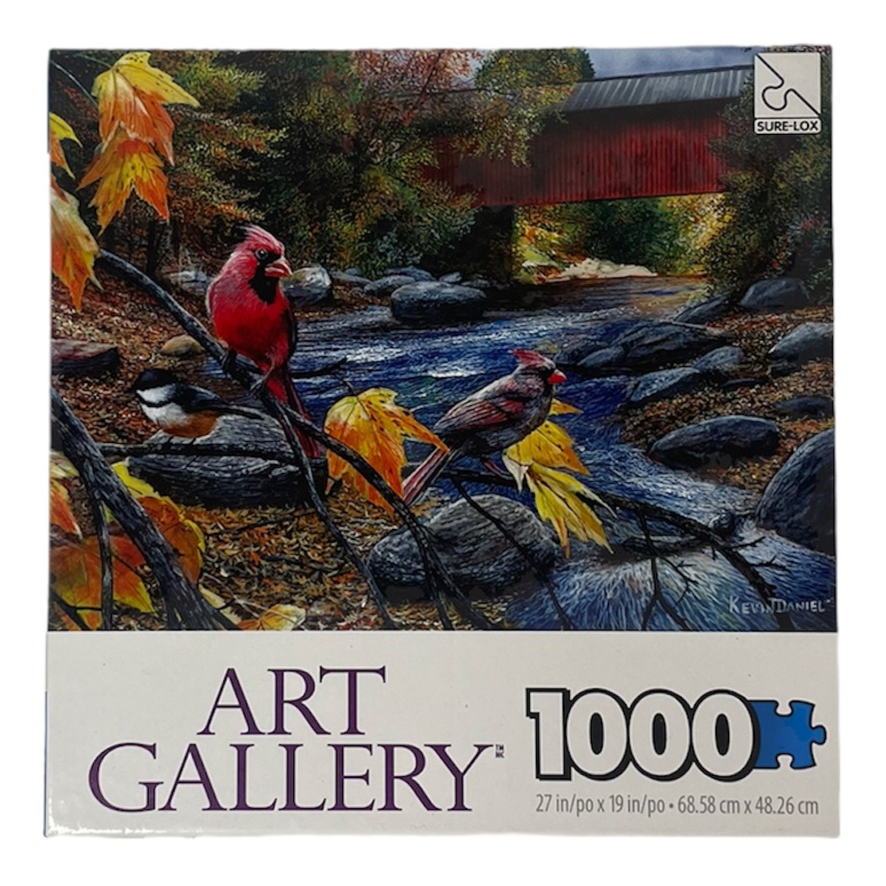 Puzzle Fall Feathers & Foliage 1000 Piece Red Birds Outdoor Nature Art Cardinals